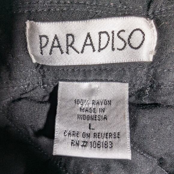 Vtg 1990s Paradiso White Black Quilted Tropical Heart Button Up Jacket Sz L - Picture 3 of 3